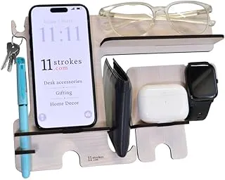 11 Strokes multipurpose organizer with mobile stand for desk, pen stand and Calendar 2025 | Office Table Accessories I Gift for man & woman I Stationary Organizers box Office decor items