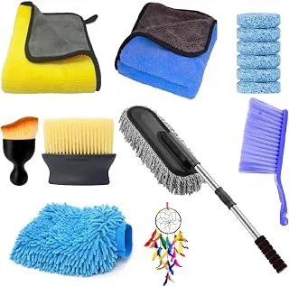 Winberg Car Cleaning Kit, 14 Pieces with Microfiber Towels, Dusters, Carpet Brush,Detailing Brushes and Accessories for Your Car,Bike,SUV Cleaning CC56