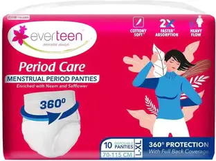 everteen Disposable Menstrual Period Panties12 Hr Leak Proof L-XL(Pack of 10) Sanitary Pad