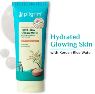 Pilgrim Korean Rice Water Hydra Glow Gel with 2% Niacinamide & Hyaluronic Acid Face Wash