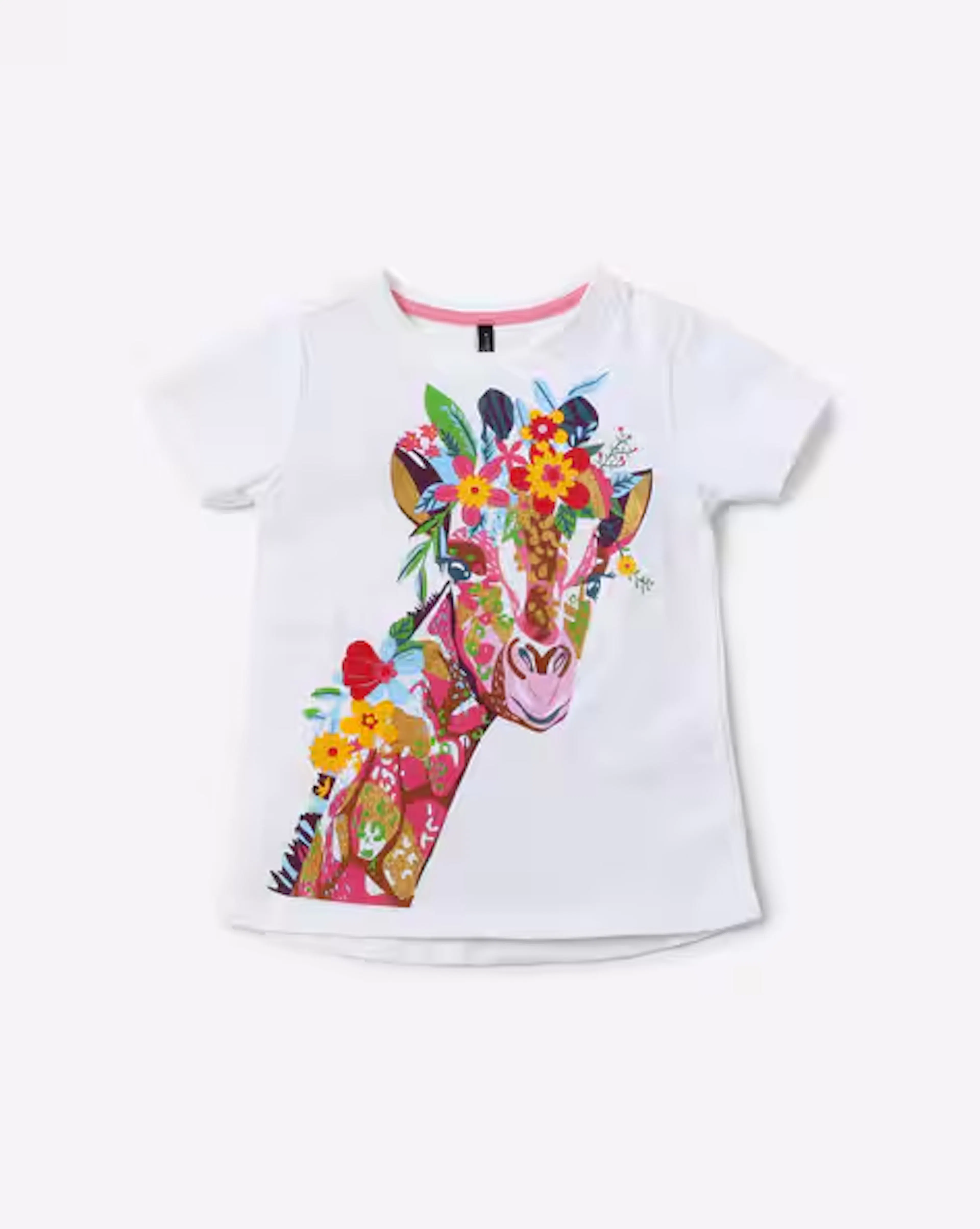 Giraffe Print Crew-Neck T-shirt