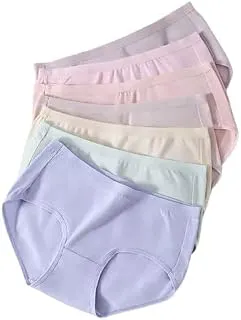 LOURYN KOULYN100% Cotton Solid Pastel Regular Set of 4 Panties for Women
