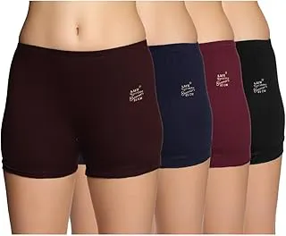 Lux KarishmaBloomer Women's 100% Pure Cotton Bloomer - Soft, Comfortable, and Skin-Friendly(Pack of 4)(Color mayvary)