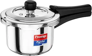 Prestige 1.5 Litre Stainless Steel Popular Svachh Outerlid Pressure Cooker | Deep lid for spillage control|Gas & Induction Compatible|Controlled Gasket Release System|5 Years warranty|ISI Certified