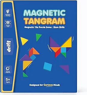 Cubelelo Drift Magnetic Tangram Puzzle | with Strong Magnets, Wooden Pieces & Bold Colors | Toys for 5-10 Years Old Boys Girls & Adults | Travel Friendly, Educational Toy for Return & Birthday Gifts