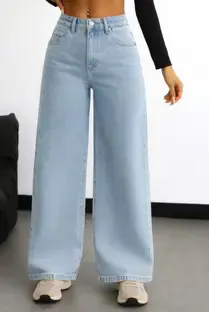 RIFA Wide Leg Women Light Blue Jeans