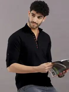 VTEXX Men Solid Straight Kurta