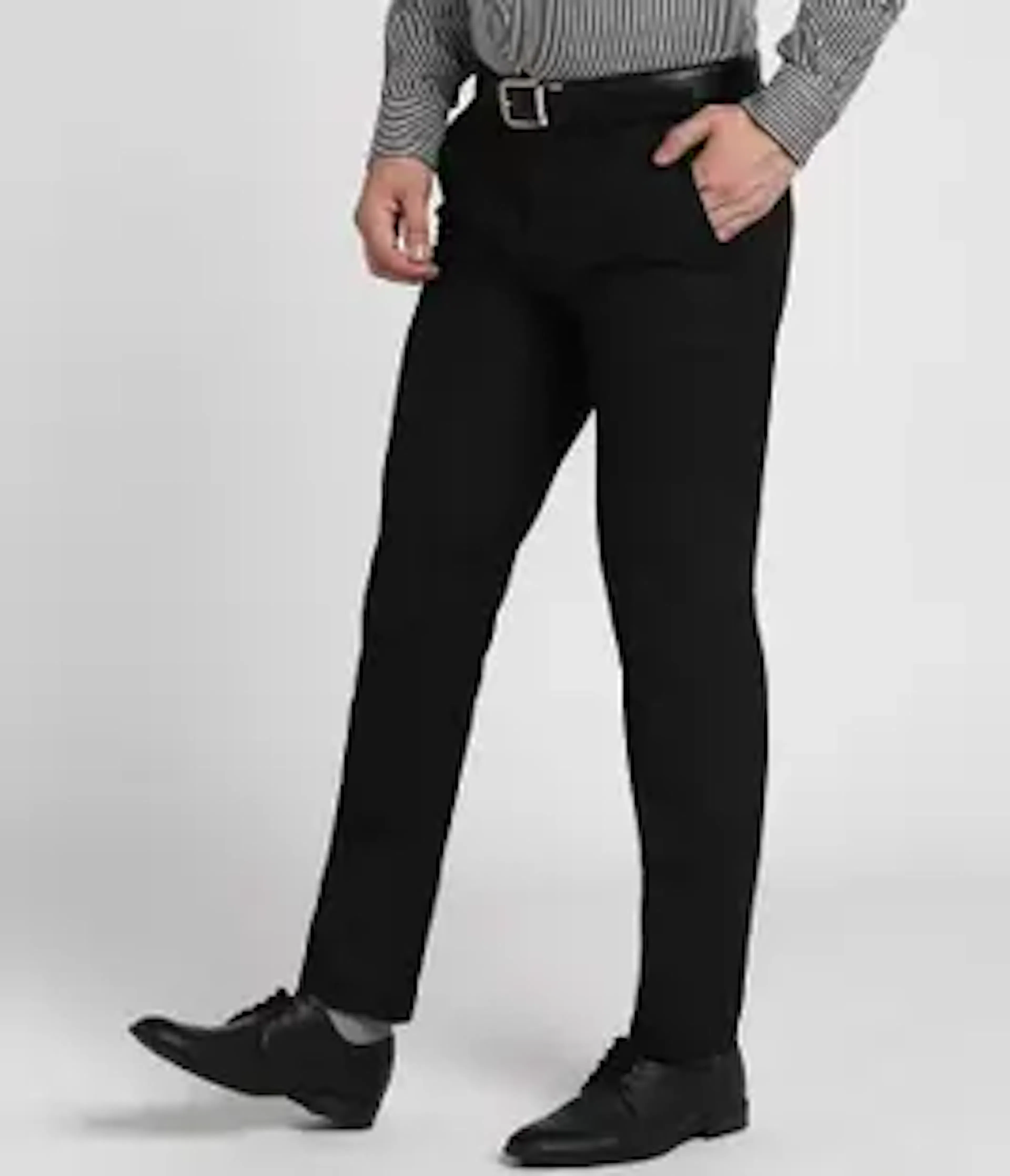 fellow Slim Fit Men Black Trousers