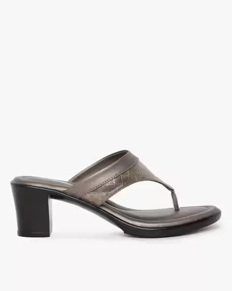 T-strap Chunky Heeled Sandals