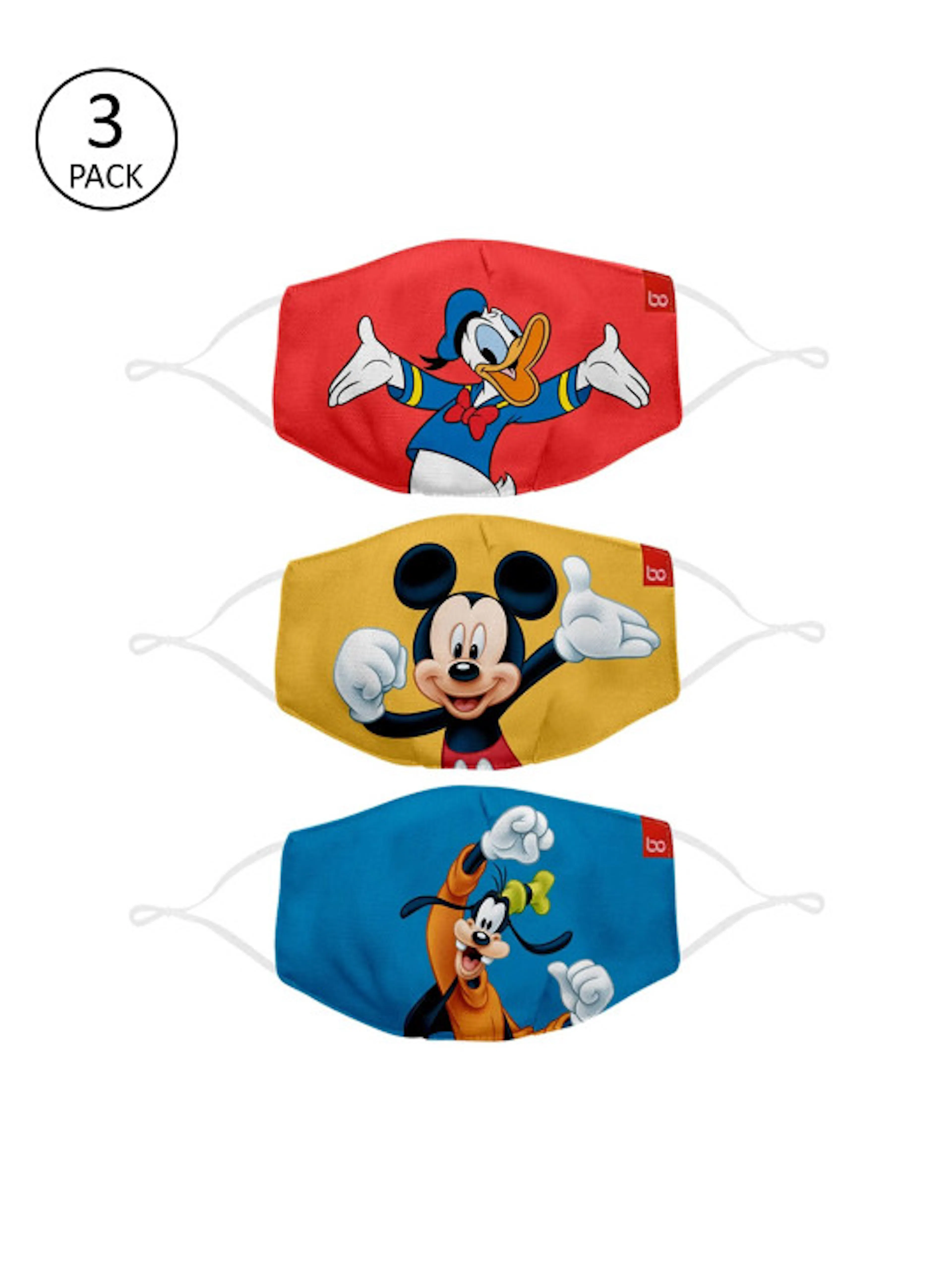 BonOrganik Kids Pack Of 3 Printed 2-Ply Reusable Cotton Cloth Face Masks