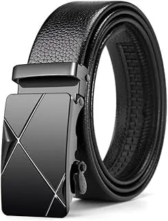 NAPA HIDEMen’s Auto Lock Vegan Leather Belt | Stylish Adjustable Buckle Belt for Formal & Casual Wear I Fits upto 40 Inches Waist size