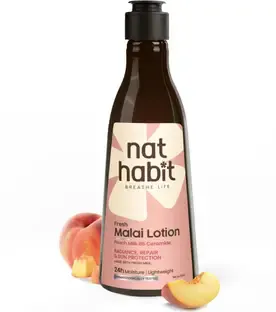 Nat Habit Fresh Peach Milk Face & Body Moisturizer with Vitamin B5 & Ceramide