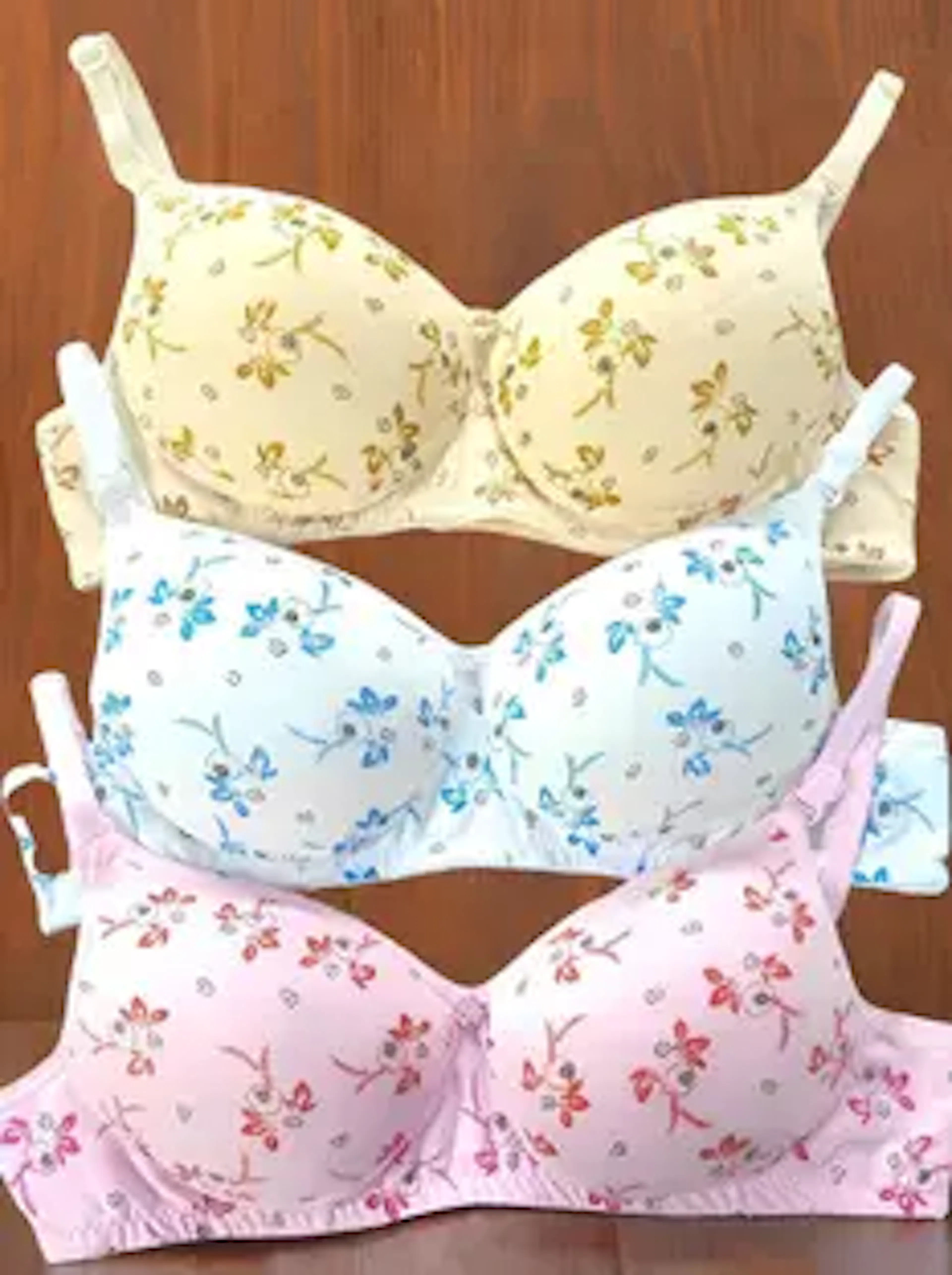Anamta Pack of 3 padded print bra Women Push-up Lightly Padded Bra