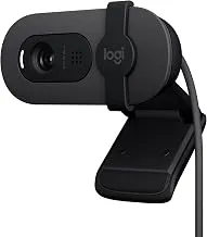Logitech Brio 100 Full HD 1080P Webcam for Meetings and Streaming, Auto-Light Balance, Built-in Mic, Privacy Shutter, USB-A, for Microsoft Teams, Google Meet, Zoom and More- Graphite