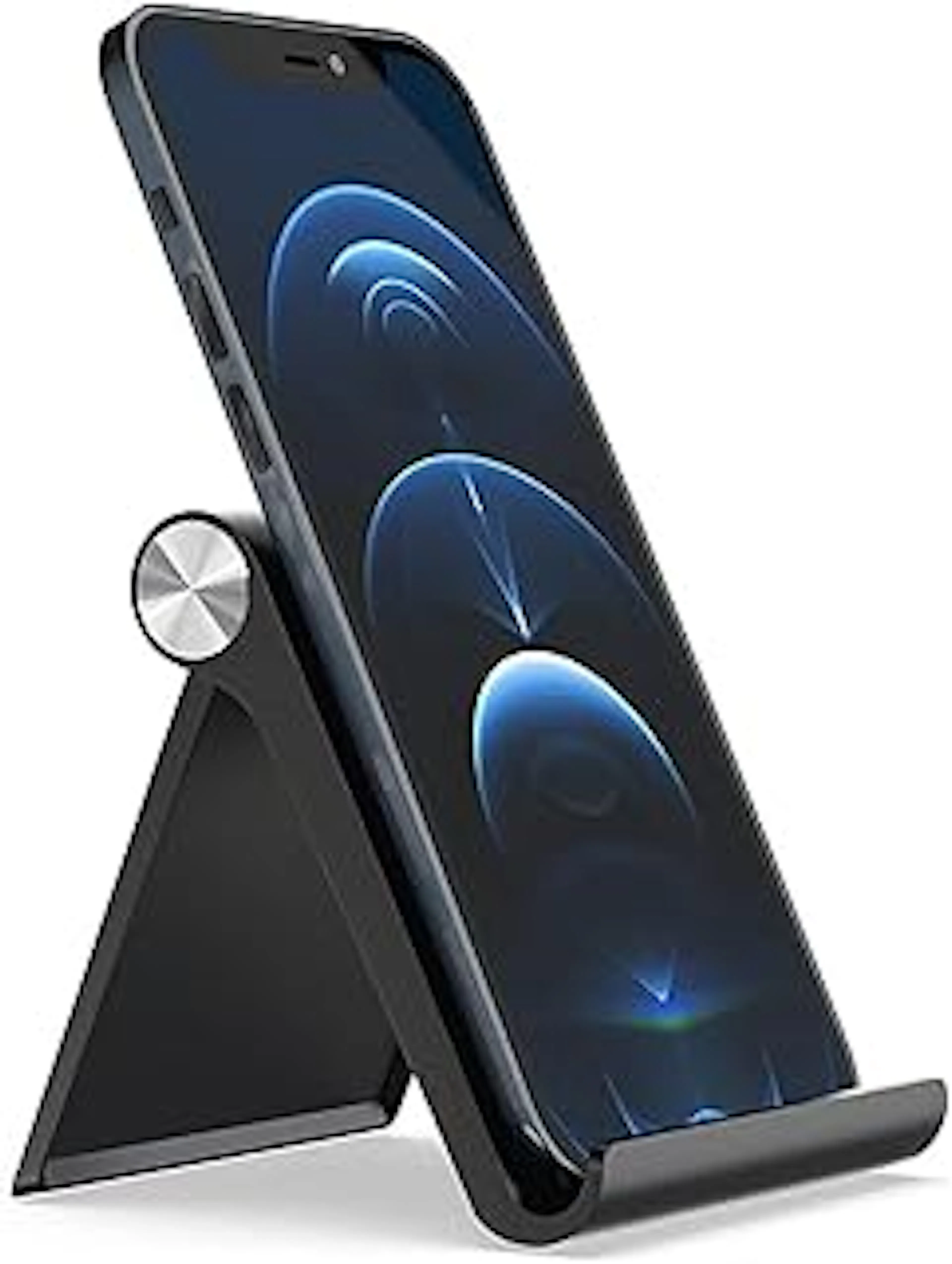 amazon basics Multi Angle Desktop Foldable Stand Tablet/Mobile Stand Holder for iPhone, Android, Samsung, OnePlus, Xiaomi, Smartphones. Portable, for Your Bed,Home, Office, Home (Black)