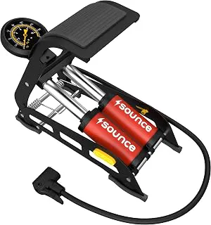Sounce Cylinder Portable Foot Pump | Rapid Inflation | Hands-Free | Quick and Efficient Pumping for Car, Bike, Cycle, Balls, Air Tyre Inflator for car Bike and Cycle