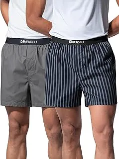 DAMENSCHSolid Breeeze Inner Boxers for Men, Ultra-Light Boxers, 100% Cotton Shorts Pant, Breathable Woven Inner Cotton Shorts for Men-Nether Black, Las Grey-S