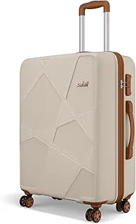 SafariPentagon Pro 8 Wheels 66cm Medium Size Trolley Bag, Hard Case Polypropylene, 360º Wheeling Check in Luggage, Suitcase for Travel, Trolley Bags for Travel, Luxury Beige