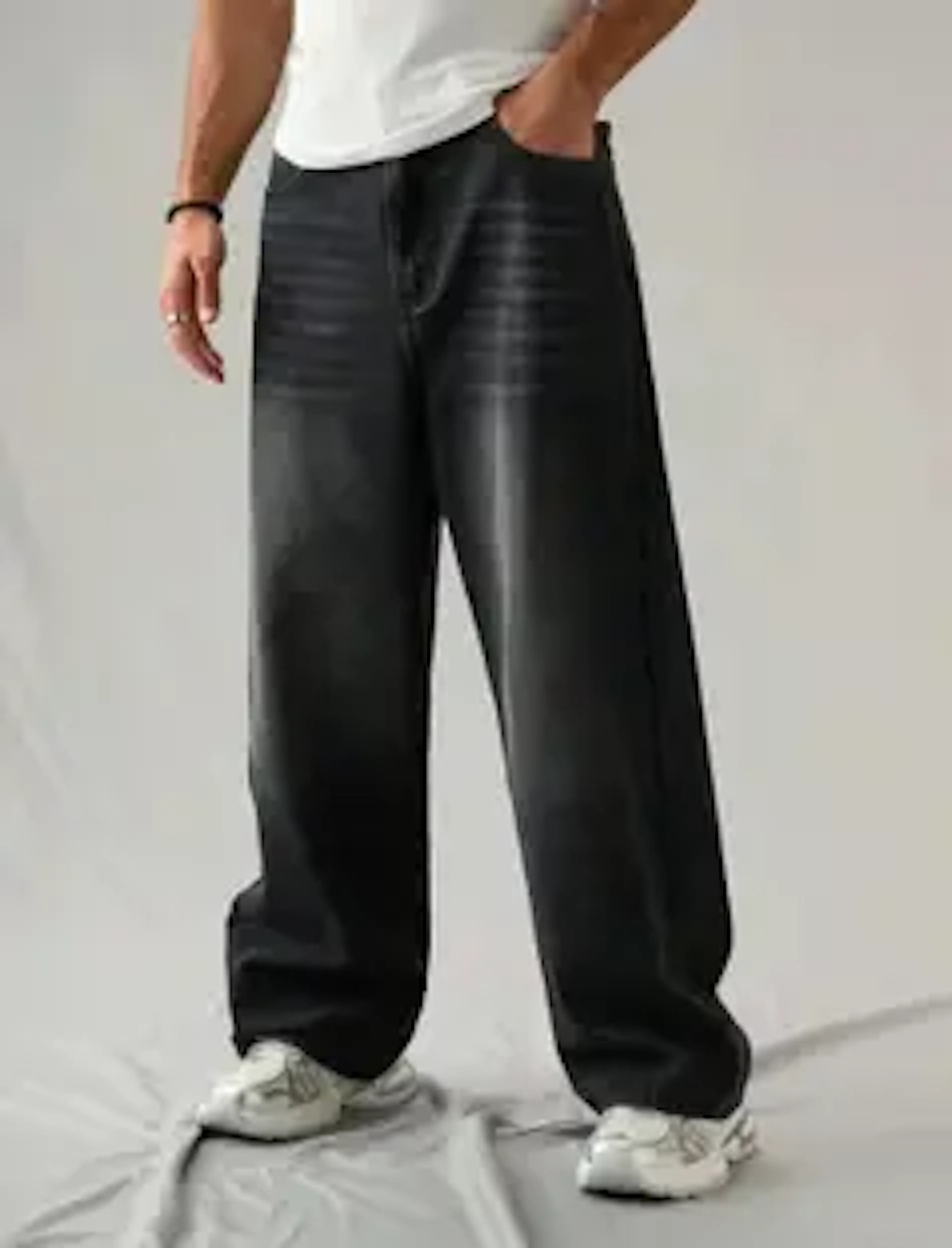 9XDenims Baggy Fit Men Black Jeans