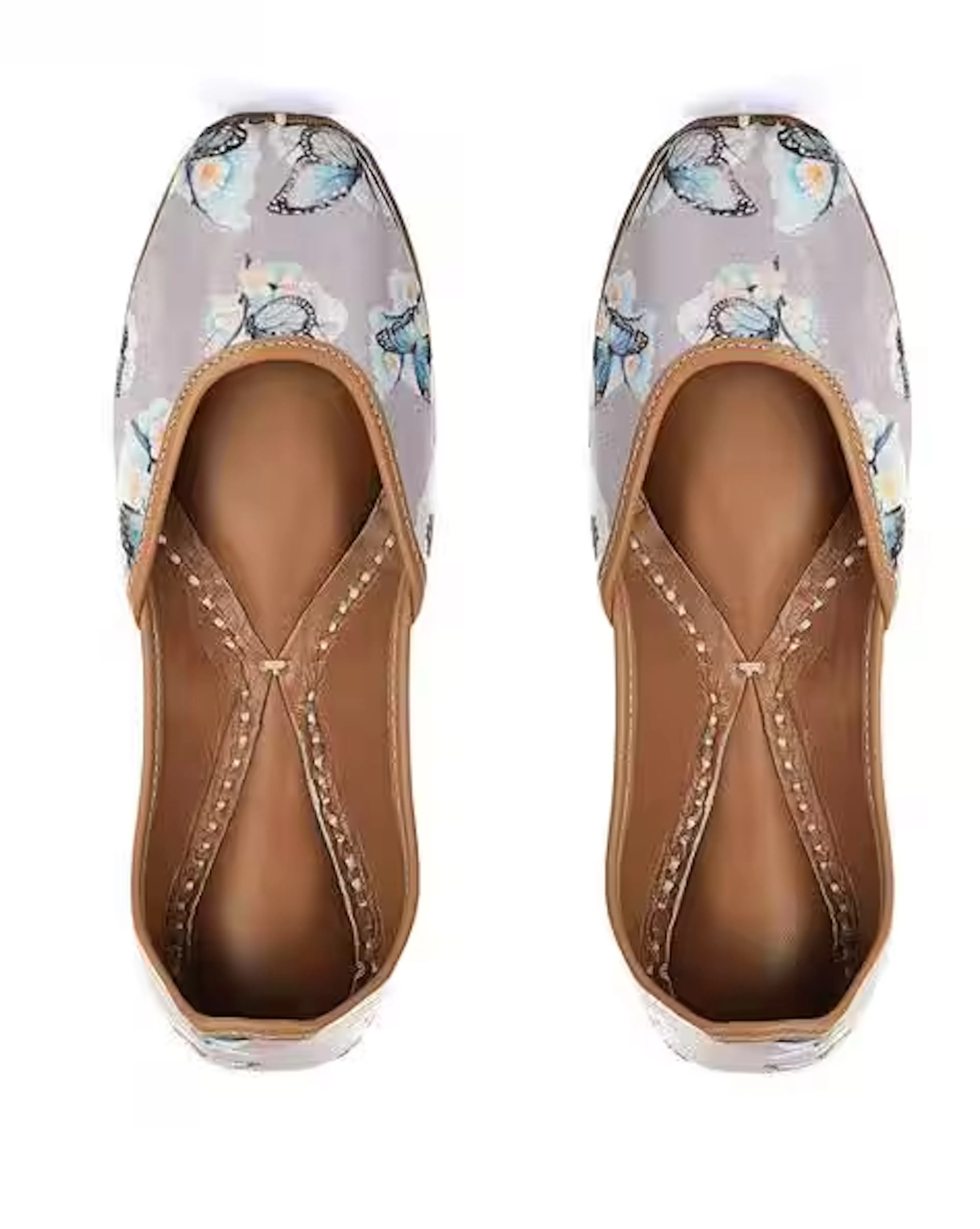 Floral Print Panelled Juttis