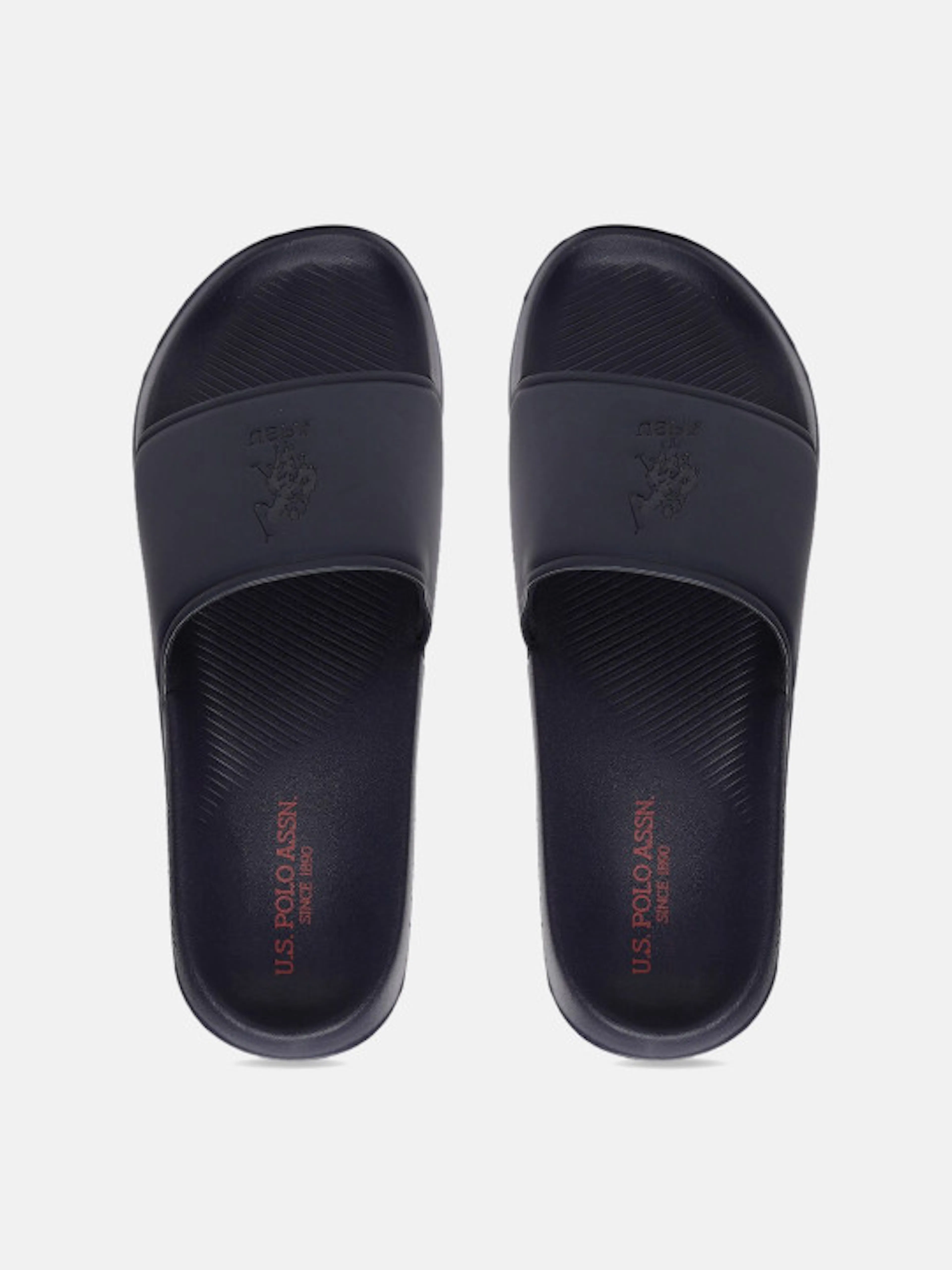 U.S. Polo Assn. Men Navy Blue Solid Sliders