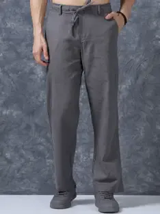 COMBRAIDE Regular Fit Men Grey Trousers