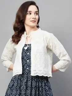 Aarika 3/4th Sleeve Embroidered Women Jacket