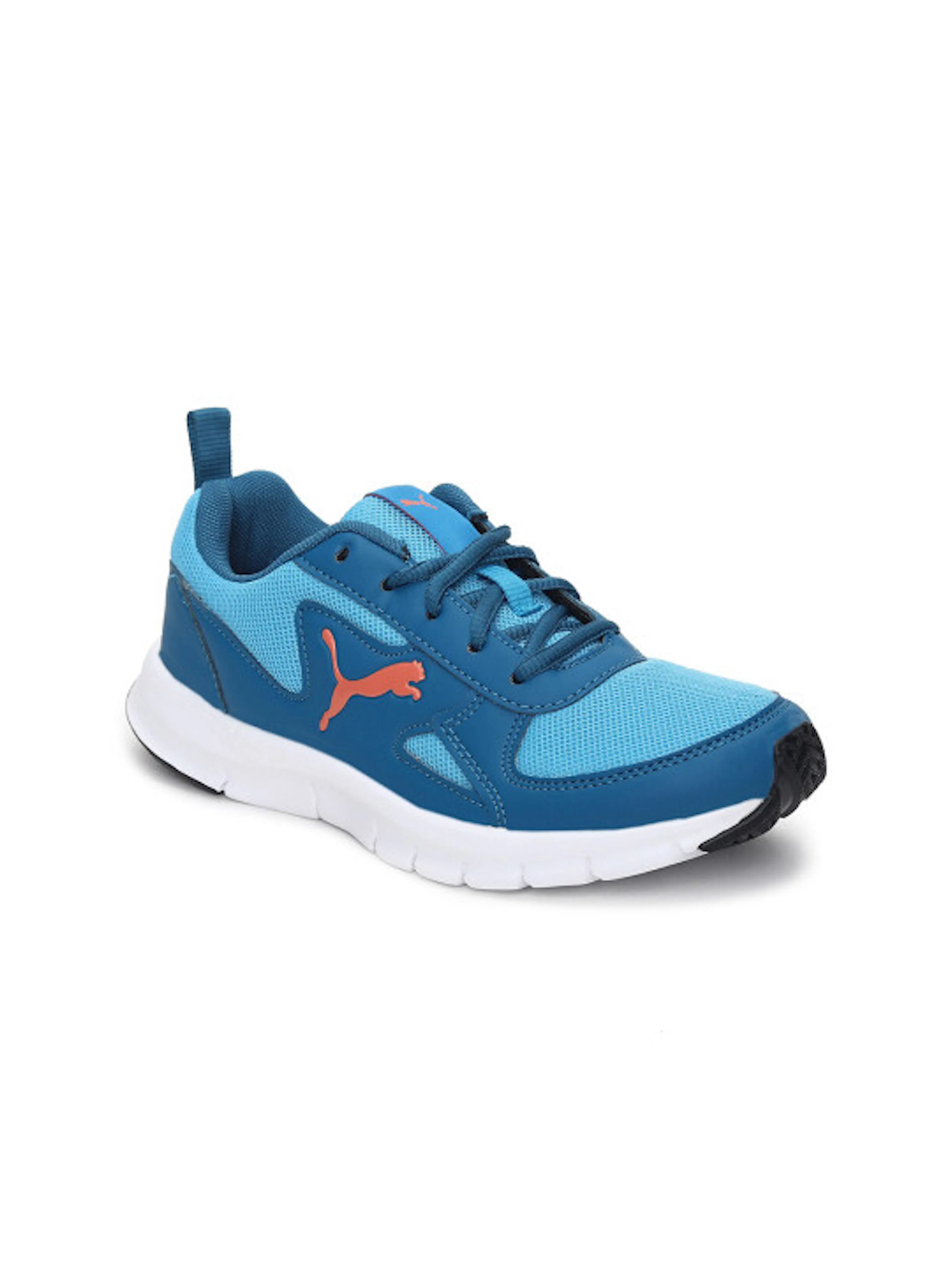 Puma Unisex Kids Blue Mesh Regular Running Shoes