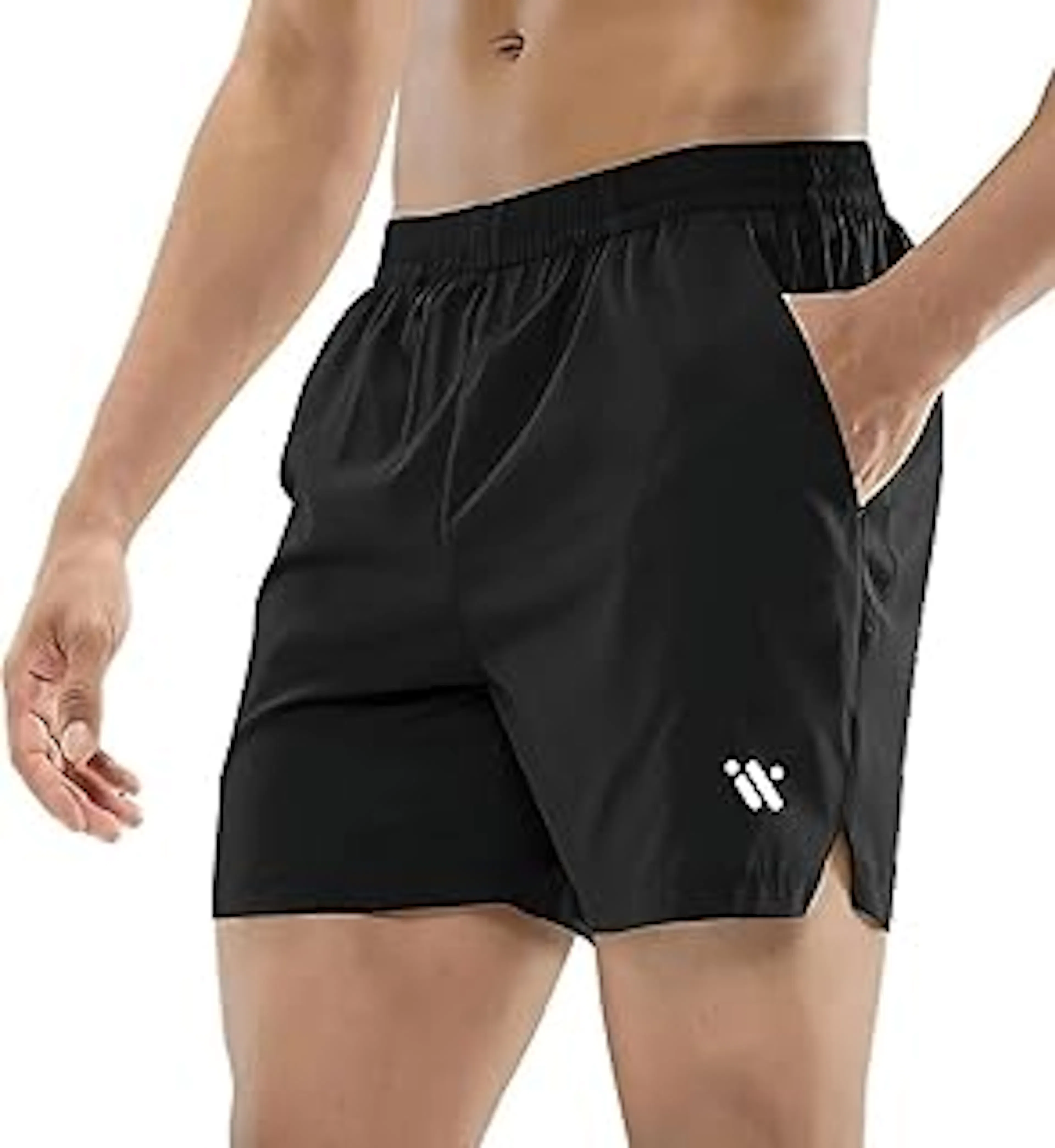 NOT9Men's Lycra Gym Shorts | Stretchable Running Shorts for Men | Quick Dry Sports Shorts with Pockets | Elastic Waist Active Wear | Regular Fit