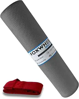 4MM Thick, Light Weight with Anti-Slip Dual Side Embossed Yoga Mat with Carrying Strap For Men aand Women (4MM, Grey)