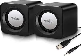 FRONTECH 2.0 Multimedia Speakers with USB Power, AUX Connectivity & Volume Control (SPK-0002BLK)
