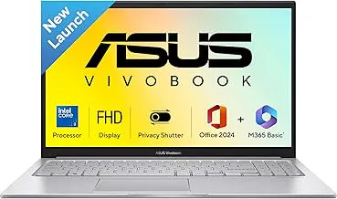 ASUSVivobook 15 (2026),Intel Core 3 100U (i3-14th Gen), Intel iGPU, 8GB/512GB,FHD,15.6"(39.6 cm),Windows 11,M365 Basic(1 Year)* Office 2024,Cool Silver,1.7 Kg, X1504VAP-BQ1321WS,Thin & Light Laptop