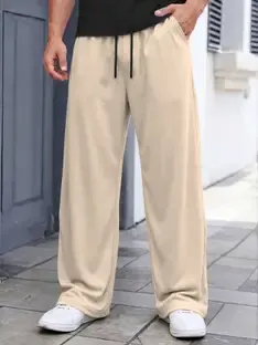 MADBROS Solid Men Beige Track Pants