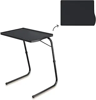 TABLE MAGIC – Multipurpose Height Adjustable Laptop Table Mat Finish, Lap Desk Work from Home &amp; Study Desk Picnic Outdoor Tv Tray (Black, Large, TM Regular)