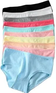 GenericWomen's Candy (Pop) Color Brief/ 100% Super Soft Cotton Hipster Ladies Plain Bright Panty/Innerwear Inner Elastic Underwear Combo(Pack of 1,2,3,4,5,6) (Colour May Very)