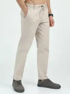 Bellaciao Clothings Co Relaxed Men Cream Trousers
