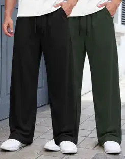 MADBROS Solid Men Black, Olive Track Pants