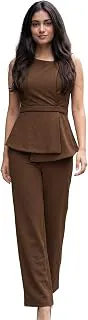 SelviaWomen's Wrap Top and Trouser Pant, Co ord Set for Women Stylish, Office Wear