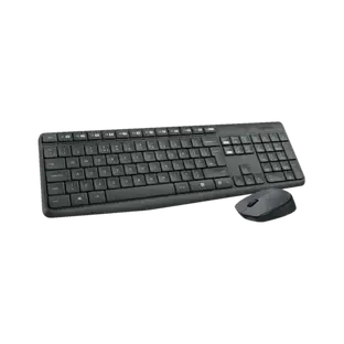 Logitech MK235 Full-Sized, 15 FN Keys, 3-Year Battery Life Combo Mouse and Wireless Standard Laptop Keyboard Compatible with Desktop, Laptop, Mac 2.4 GHz Wireless Unifying USB Receiver, Compatible with PC,