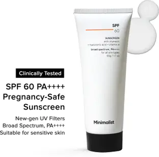 Minimalist Sunscreen - SPF 60 PA++++ Sun Cream for Sensitive & Acne Prone Skin ,Pregnancy Safe
