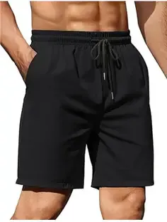 Arvia Solid Men Black Board/Swim Shorts