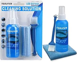 Sounce 3 in 1 Cleaning Kit Set for Screen PC, Laptops, Monitors, Mobiles, LCD, LED, TV/Professional Quality/Prevents Static Electricity, 100ml with Micro Fiber Cloth and Brush
