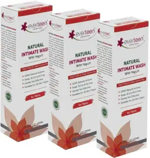 everteen Yogurt Natural Intimate Wash for Feminine Intimate Hygiene in Teens – 3 Packs (105ml each) Intimate Wash