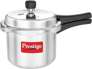 Prestige 3 Litre Aluminium Popular Outerlid Pressure Cooker | Virgin Aluminium| Gas Compatible|Controlled Gasket Release System|5 years warranty|ISI Certified