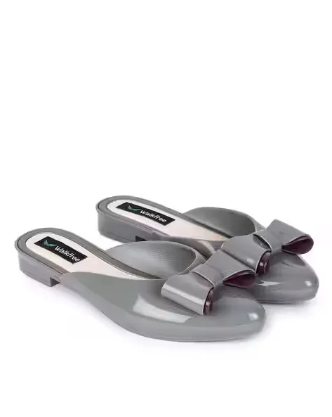 Stylished Toe Mules with Bow Applique