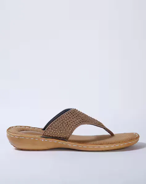 Embellished T-strap Flats
