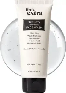 Little Extra Rice Berry for Bright Glowing Skin, Daily Use, Mild and Gentle, Hyaluronic Acid, Sulfate-Free, Men & Women - All Skin Types, 100ml Face Wash