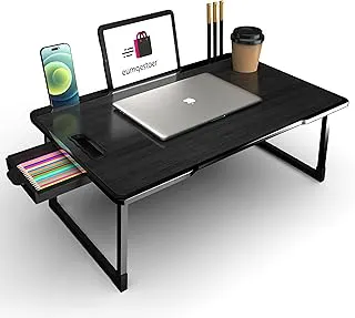 eumqestoer Alloy Steel Office Table for Home/Writing Desk for Office/Folding Table for School/Folding Study Table/Work from Home -Multipurpose Table-> (Black-COTTED)