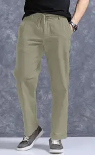 COMBRAIDED Comfort Fit Men Khaki Trousers
