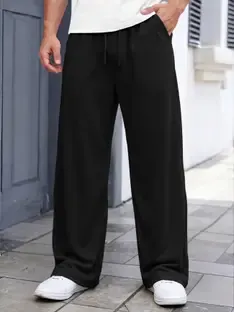 MADBROS Solid Men Black Track Pants